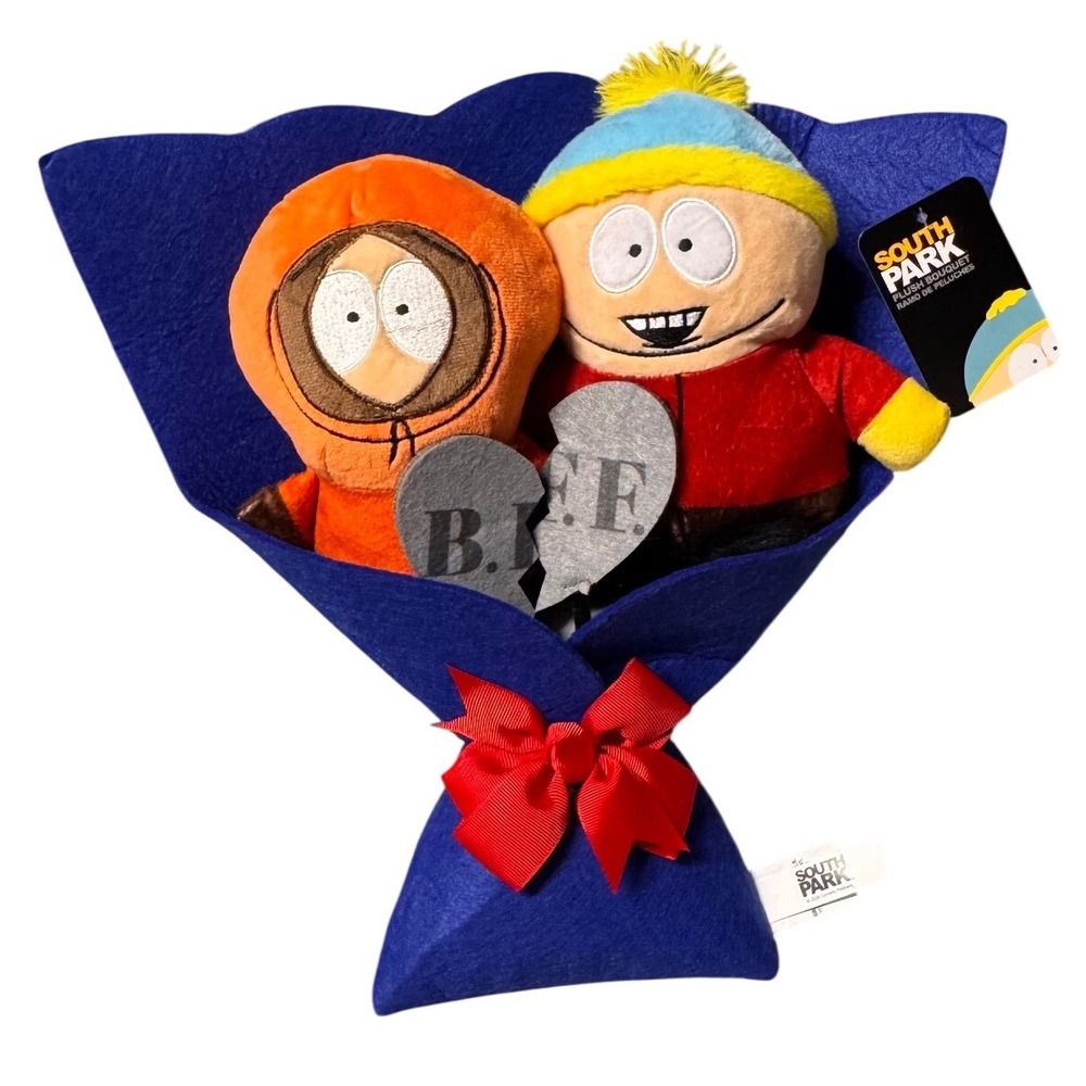 South Park Plush Bouquet Cartman Kenny BFF Heart Blue Wrap New NWT A30769 Ruz